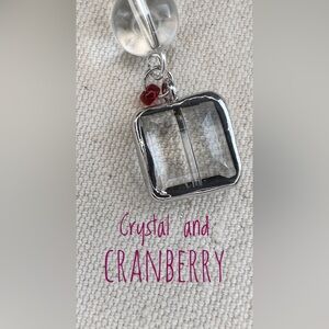 Crystals and cranberry necklace